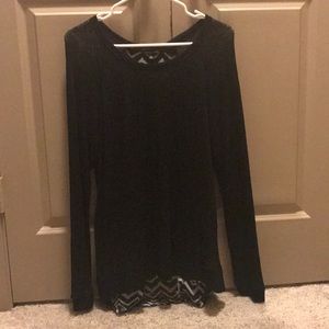 Black split back sweater